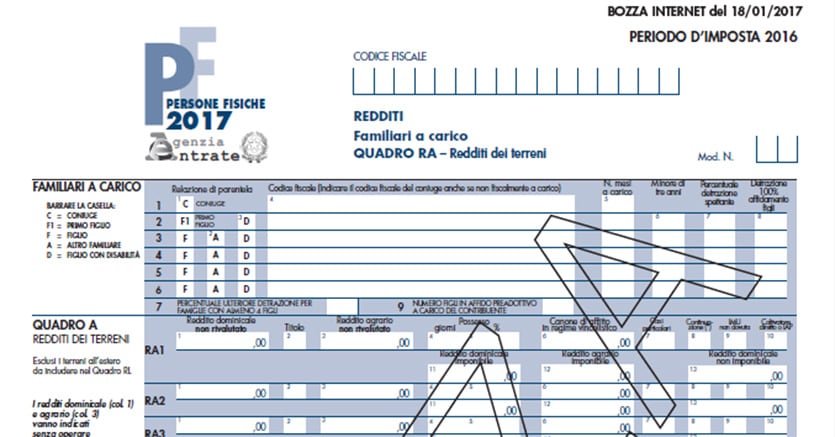 Modello Redditi Pf 2017 Online Le Bozze Con Le Istruzioni Il Sole 24 ORE